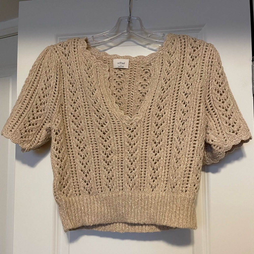 Wilfred short sleeve crochet sweater - worn once - size S
